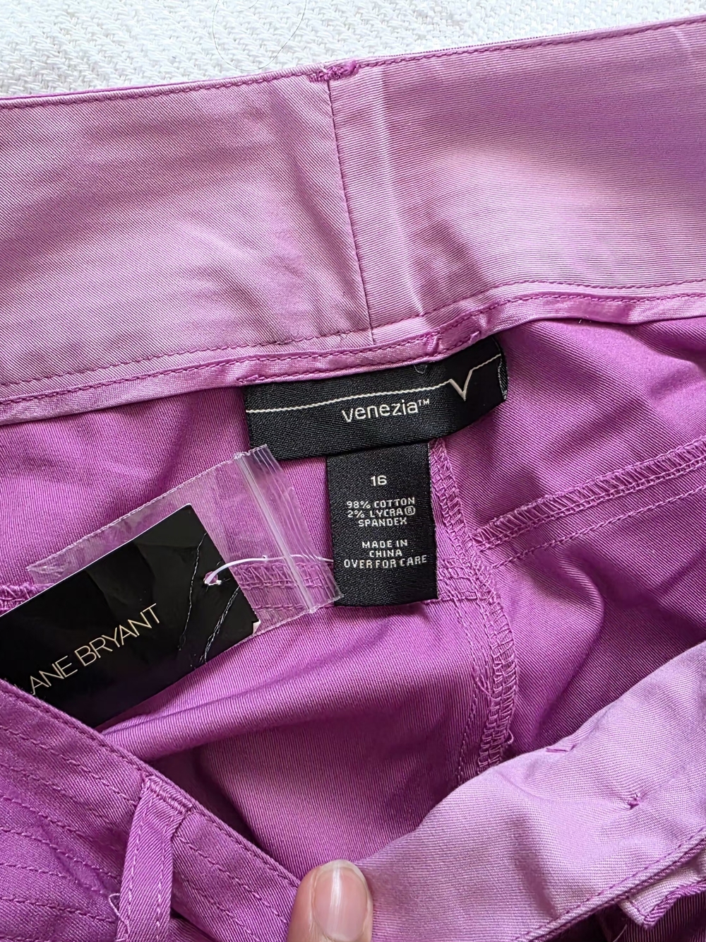 NWT Pant Capri Venezia Lane Bryant Size 16 Purple Magenta - Picture 9 of 9
